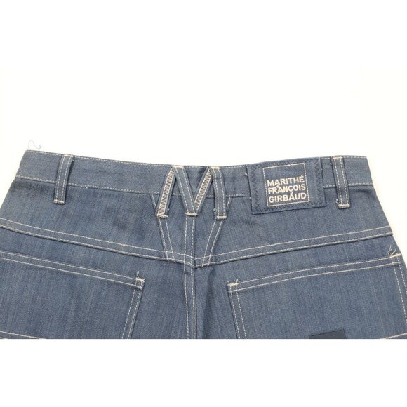 Deadstock Vintage 90s Marithe Francois Girbaud Mens 32 Baggy Denim Shorts Blue - Picture 8 of 11